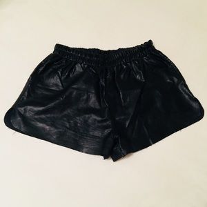 Black Pleather Shorts